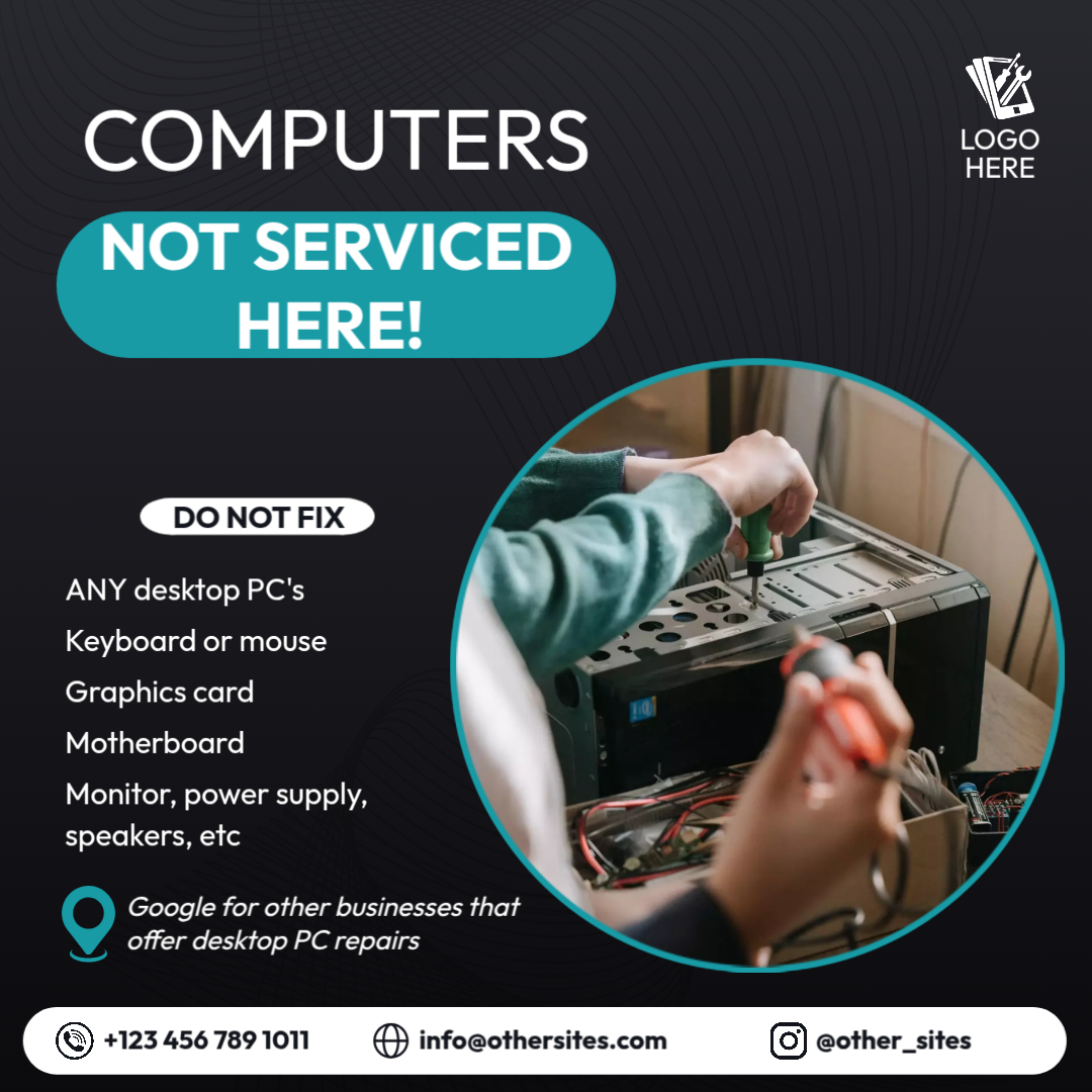 Computer repair Instagram flyer - Made with PosterMyWall (1) NO PC's