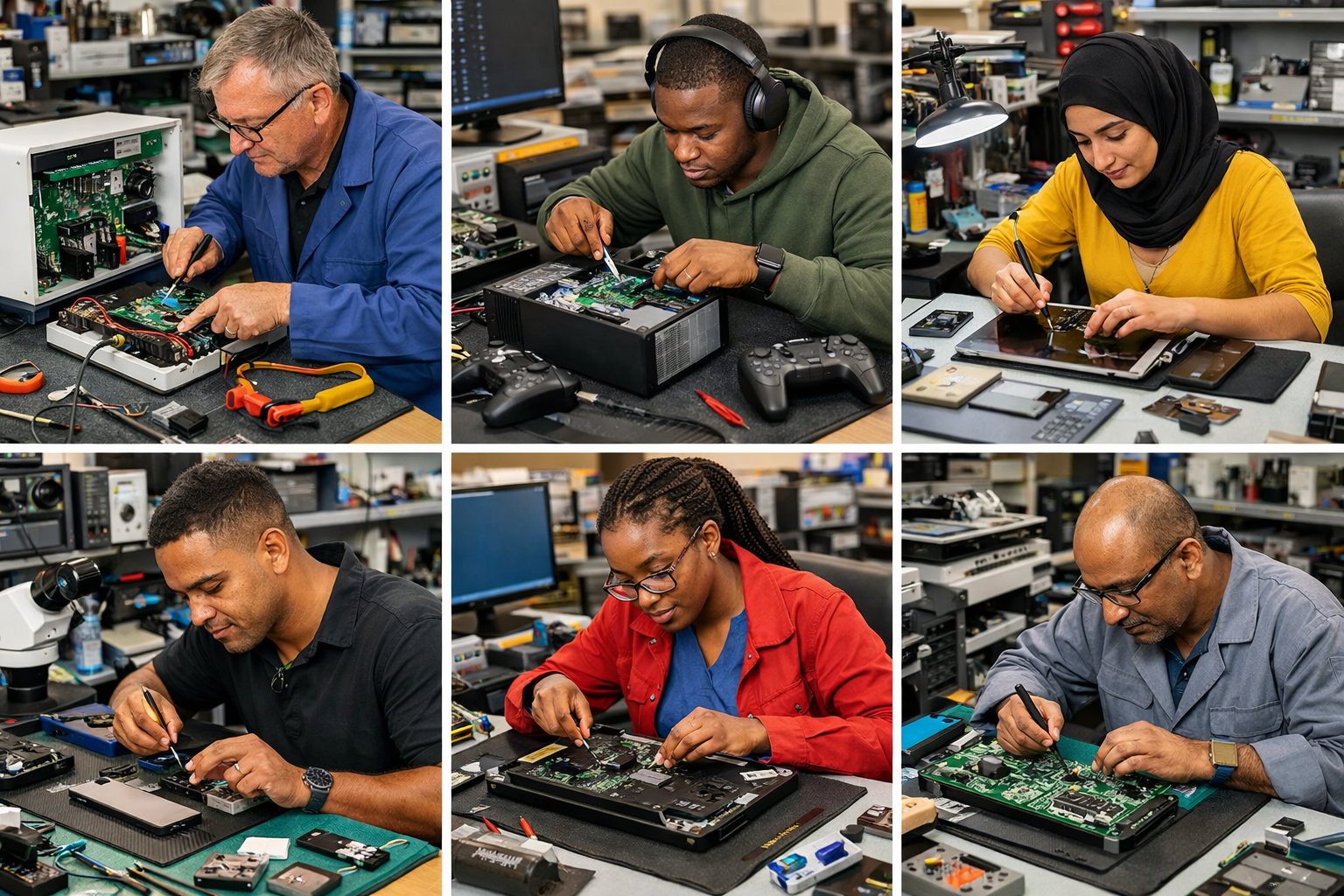 Royalty-free AI image of the diversity in our technical staff